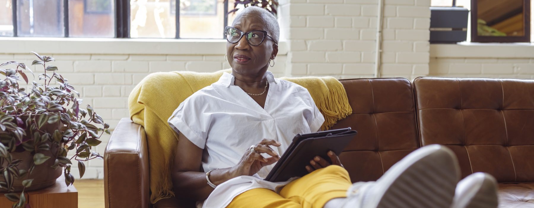 a person sitting on a couch